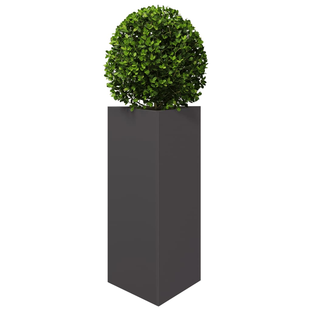 vidaXL Jardineras triangulares 2 uds acero negro 40x34,5x70 cm