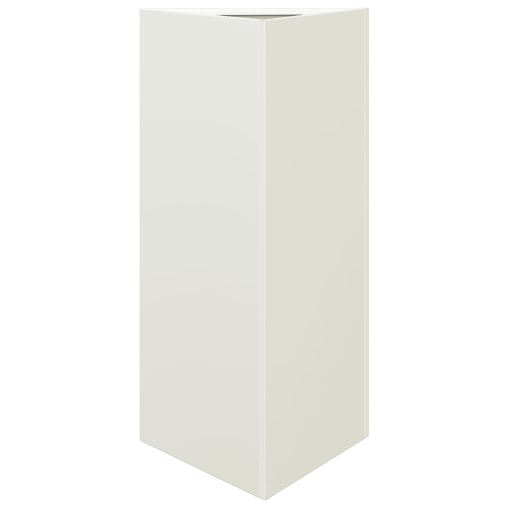 vidaXL Jardinera triangular acero blanco 40x34,5x70 cm