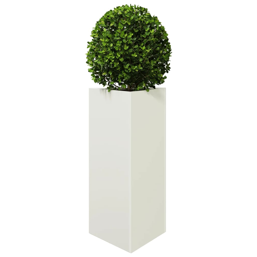 vidaXL Jardinera triangular acero blanco 40x34,5x70 cm