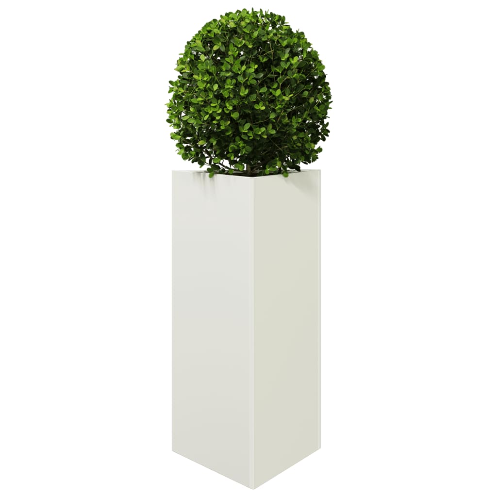 vidaXL Jardineras triangulares 2 uds acero blanco 40x34,5x70 cm