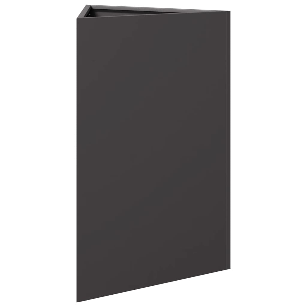 vidaXL Jardinera triangular acero negro 50x43x75 cm