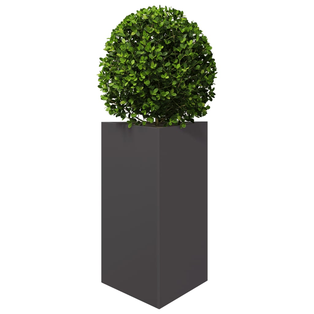 vidaXL Jardineras triangulares 2 uds acero negro 50x43x75 cm