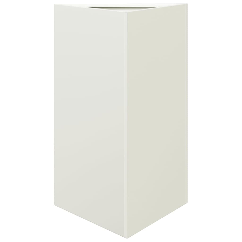 vidaXL Jardinera triangular acero blanco 50x43x75 cm