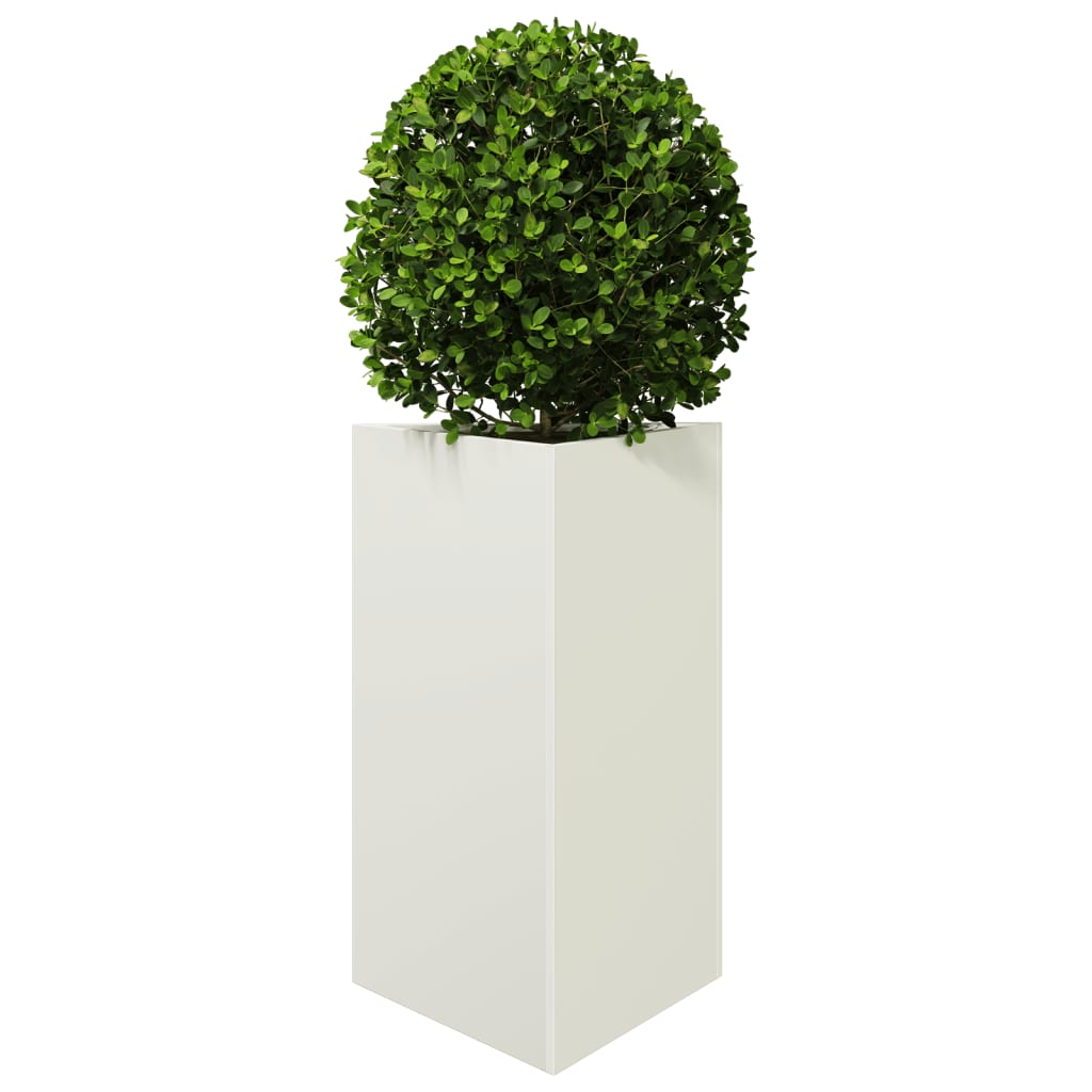 vidaXL Jardinera triangular acero blanco 50x43x75 cm