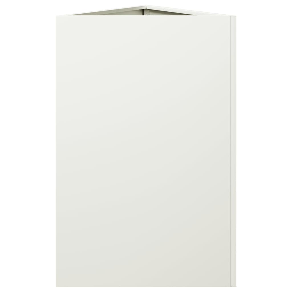 vidaXL Jardinera triangular acero blanco 50x43x75 cm