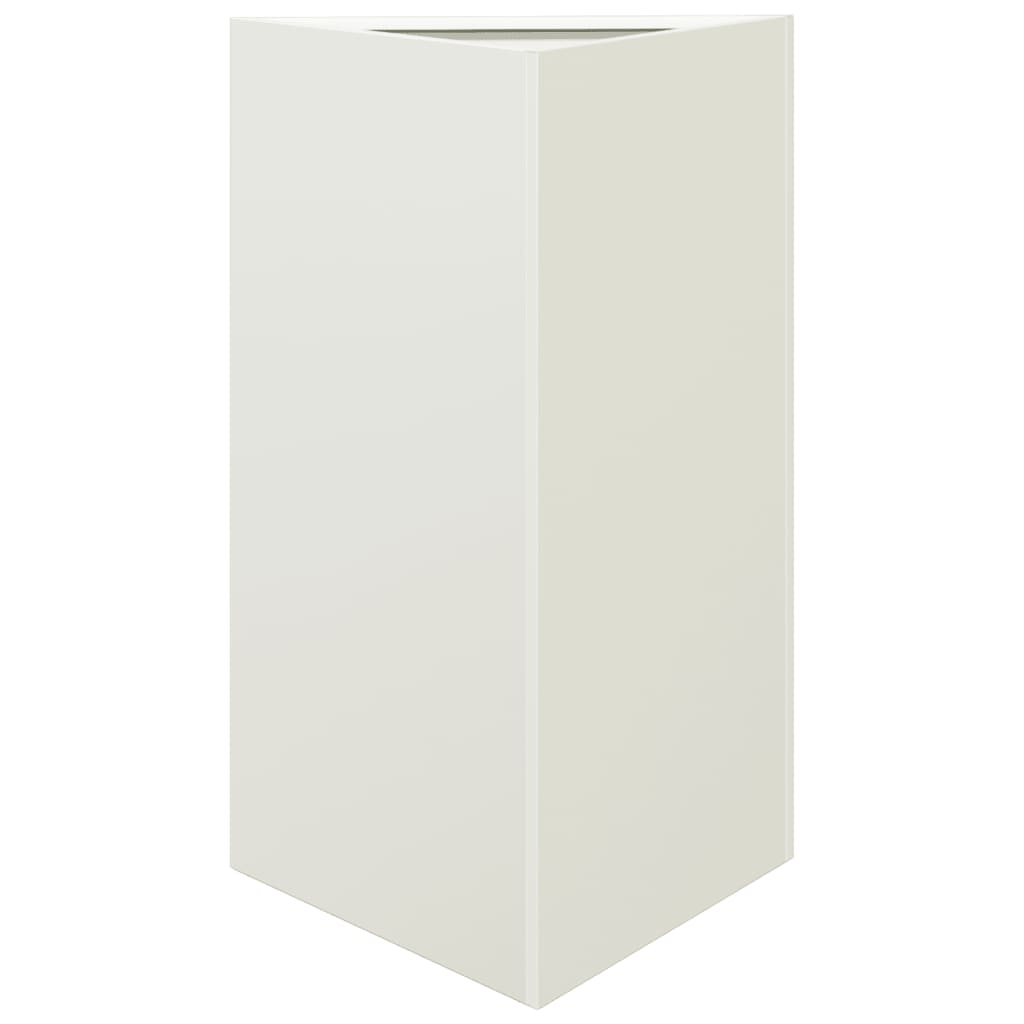 vidaXL Jardineras triangulares 2 uds acero blanco 50x43x75 cm