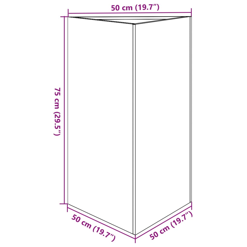 vidaXL Jardinera triangular acero verde oliva 50x43x75 cm