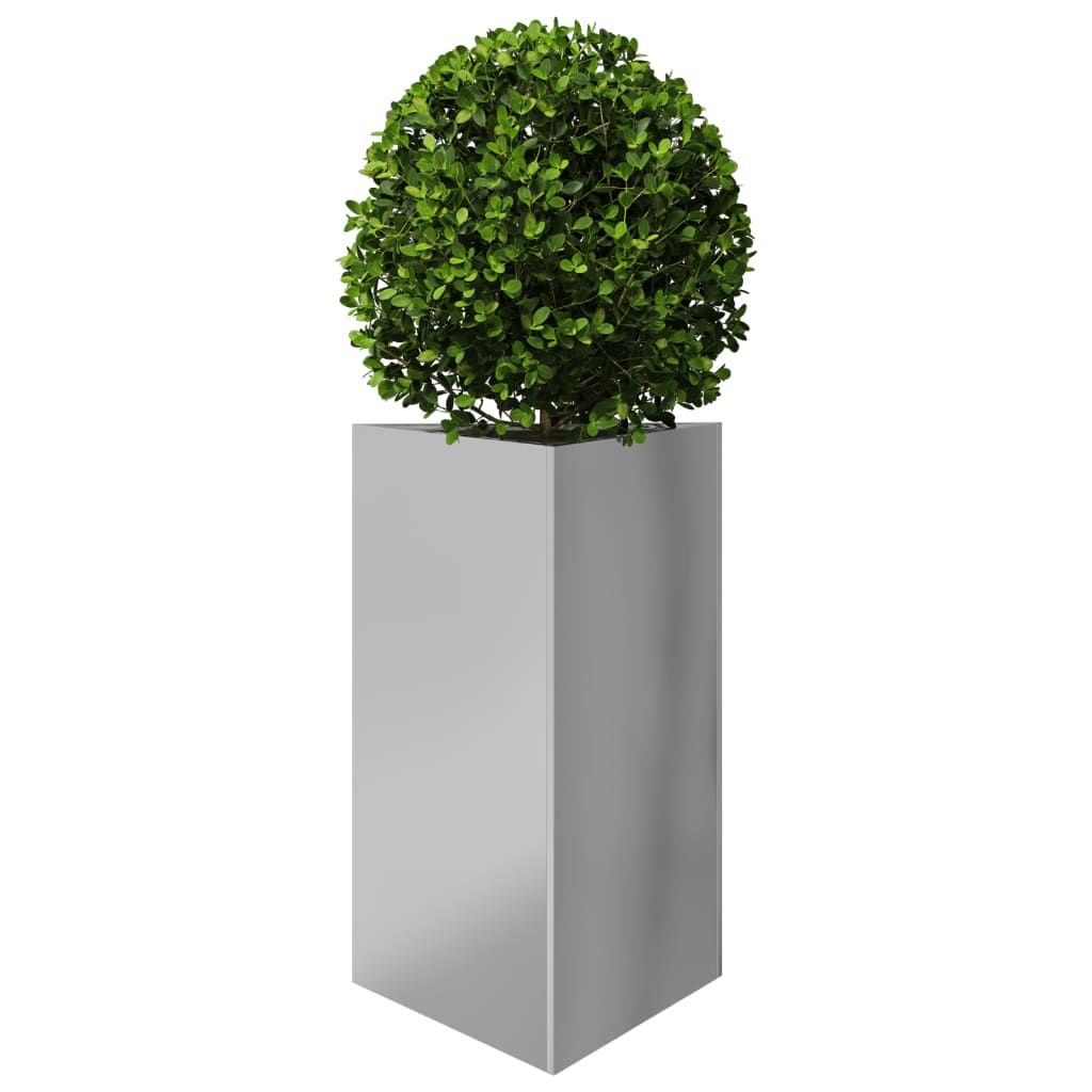 vidaXL Jardinera triangular acero galvanizado 50x43x75 cm