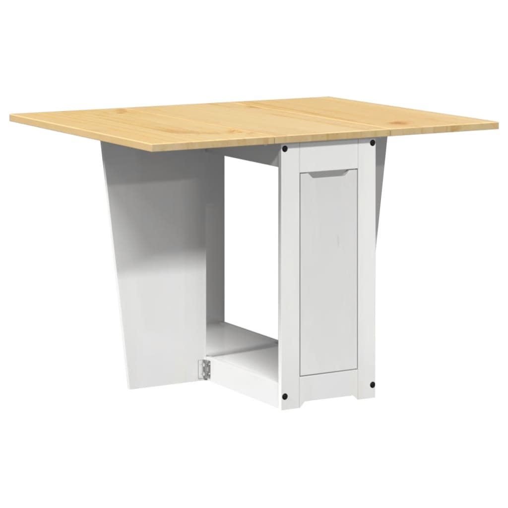 vidaXL Mesa de comedor plegable mariposa Corona madera pino blanco