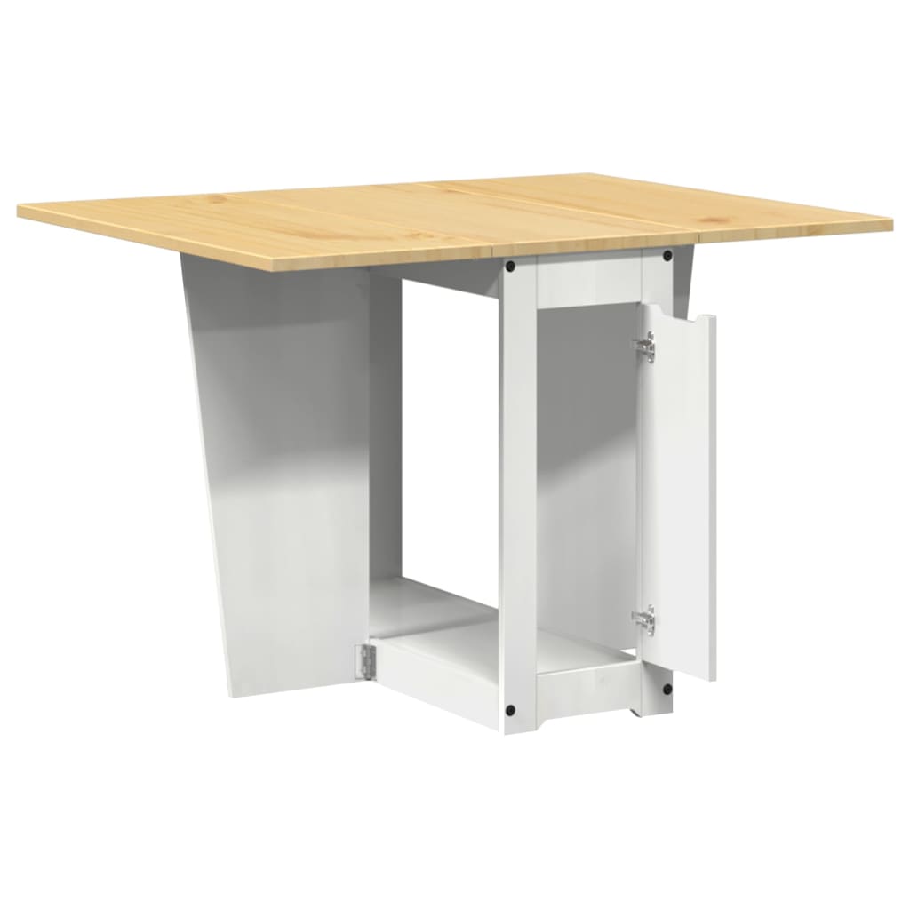 vidaXL Mesa de comedor plegable mariposa Corona madera pino blanco