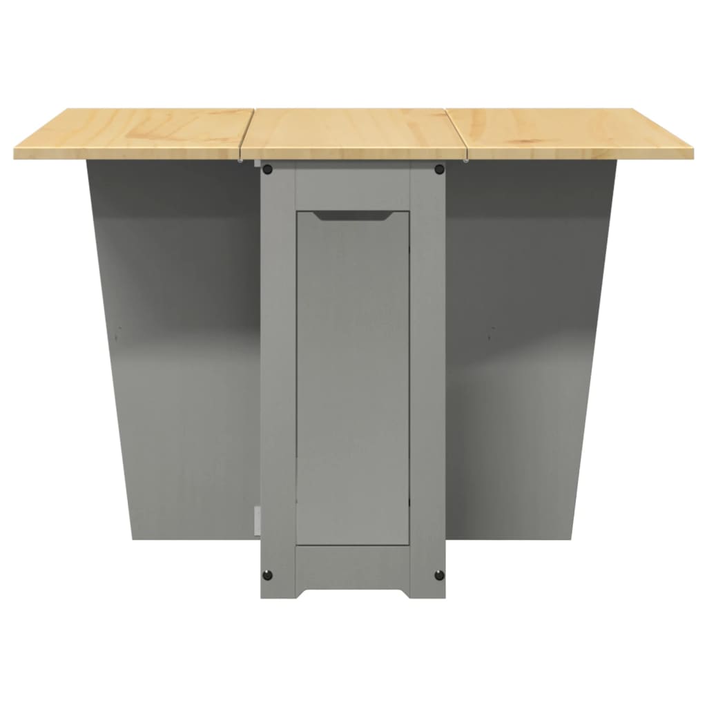 vidaXL Mesa de comedor plegable mariposa Corona madera maciza gris