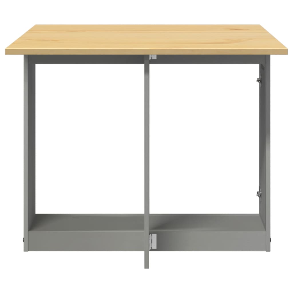 vidaXL Mesa de comedor plegable mariposa Corona madera maciza gris