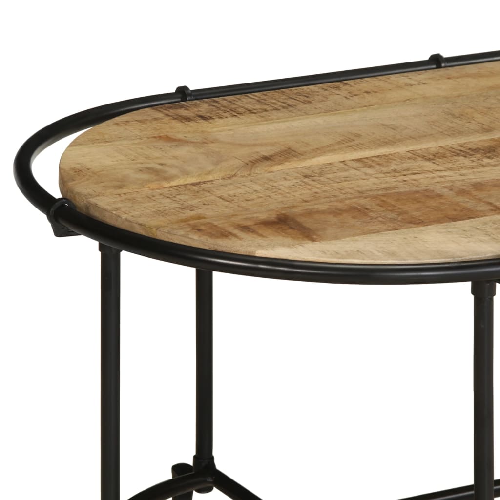 vidaXL Mesa de centro madera maciza de mango rugosa 110x55x40 cm