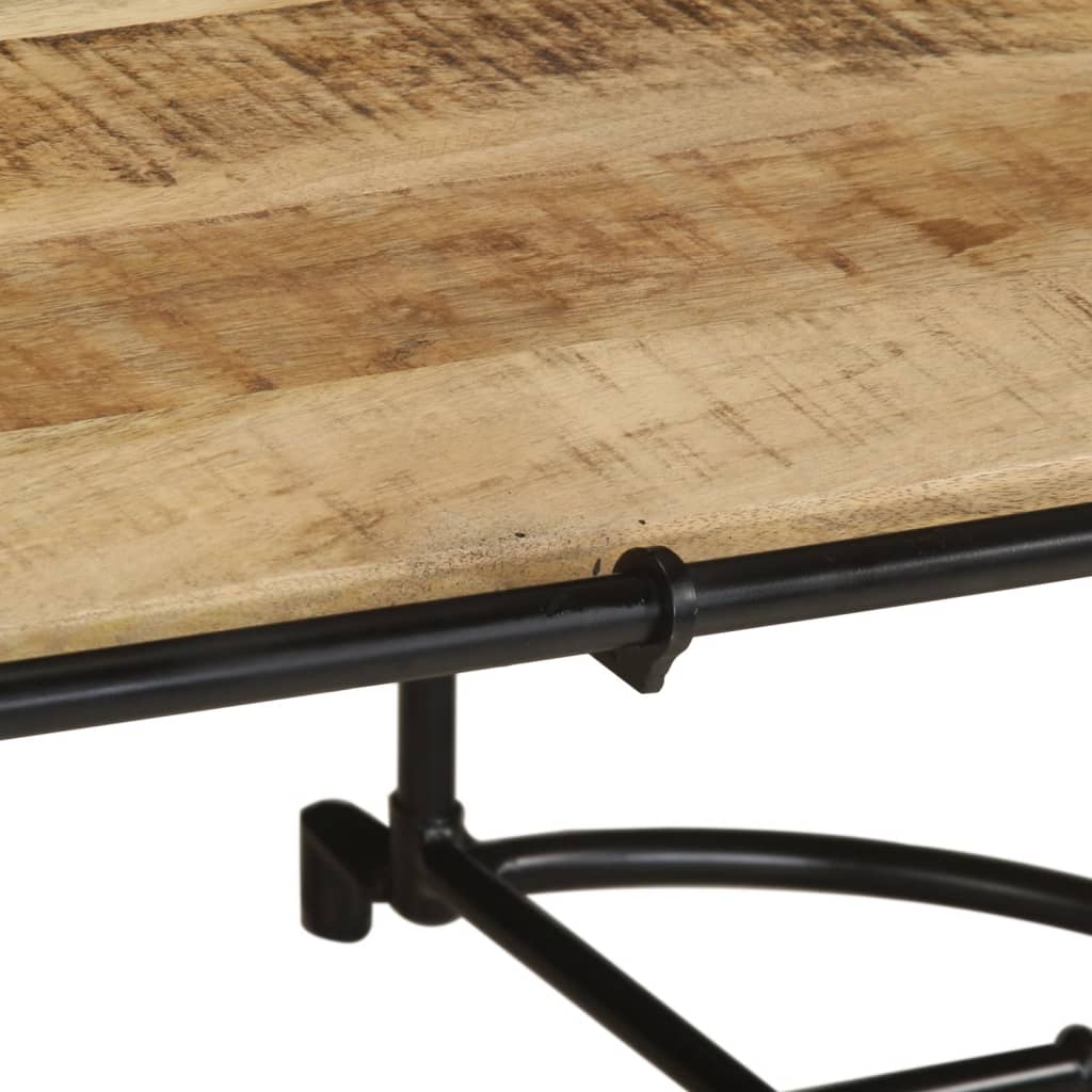 vidaXL Mesa de centro madera maciza de mango rugosa 110x55x40 cm