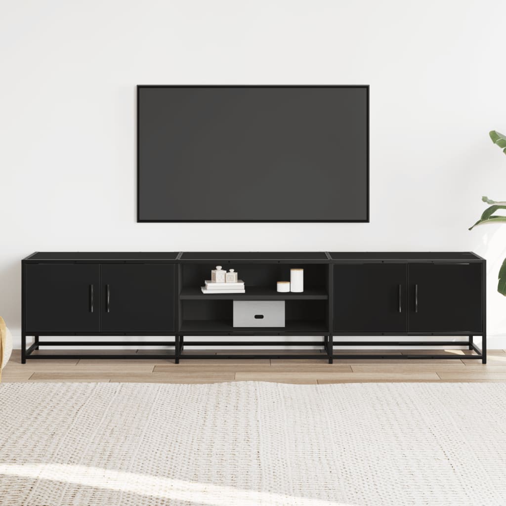 vidaXL Mueble de TV madera de ingeniería negro 180x35x41 cm