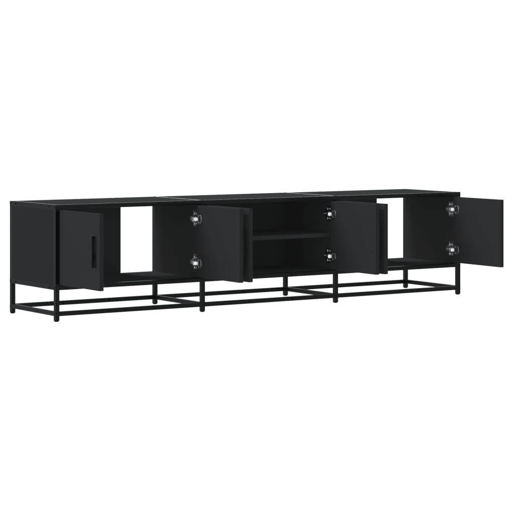 vidaXL Mueble de TV madera de ingeniería negro 180x35x41 cm