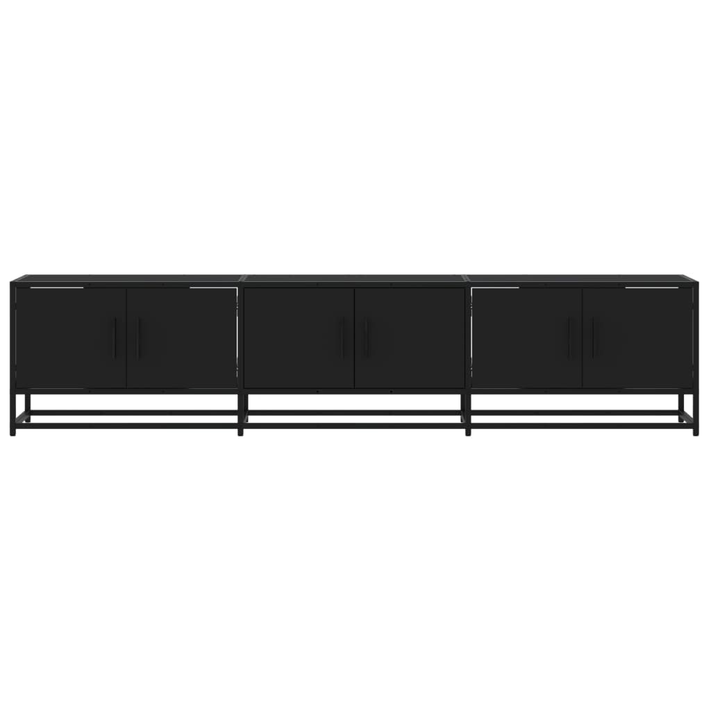 vidaXL Mueble de TV madera de ingeniería negro 180x35x41 cm