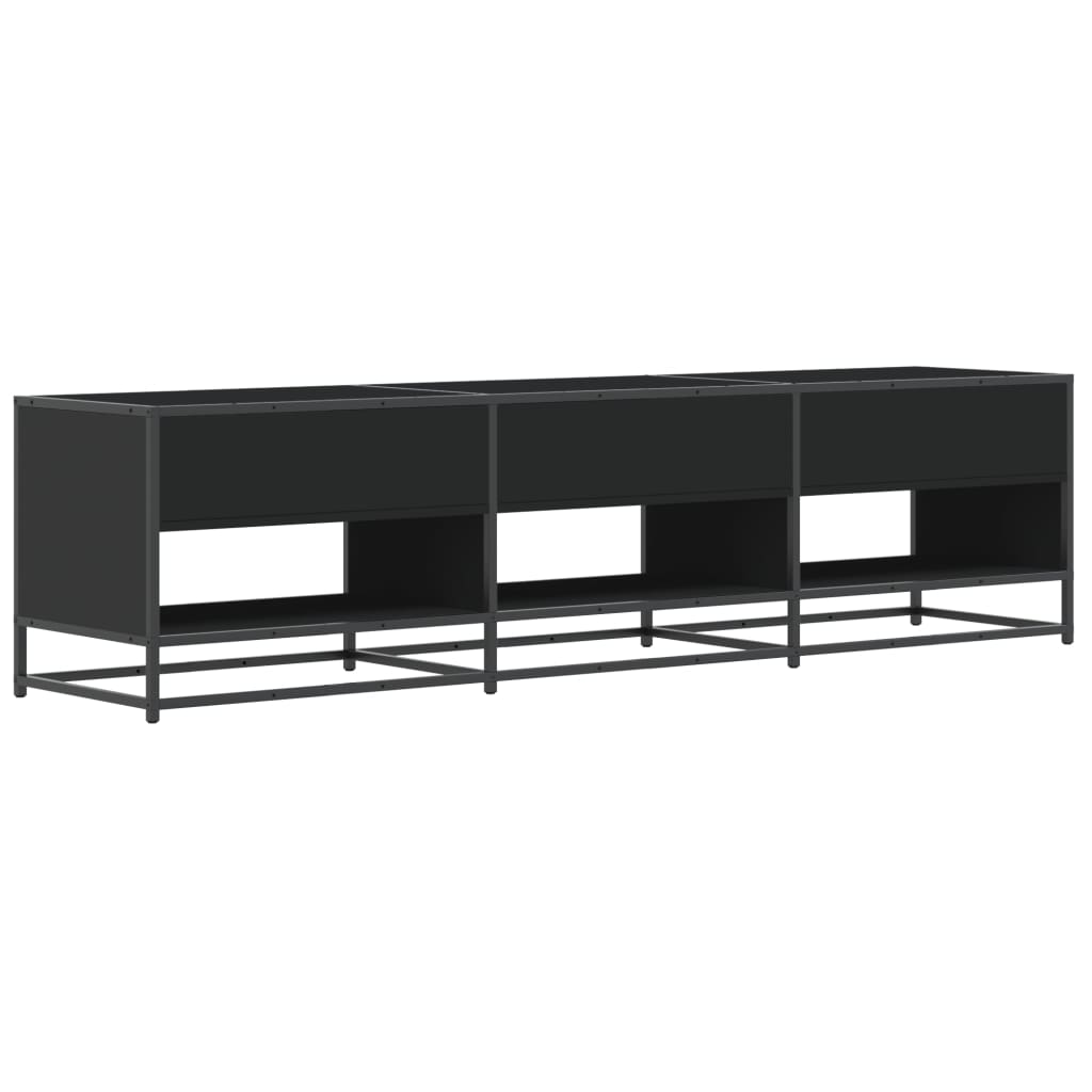 vidaXL Mueble de TV madera de ingeniería negro 180x40x46 cm