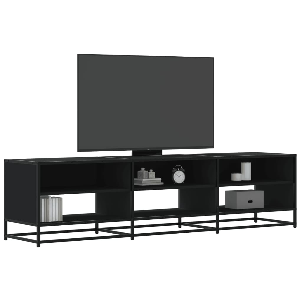 vidaXL Mueble de TV madera de ingeniería negro 180x40x46 cm