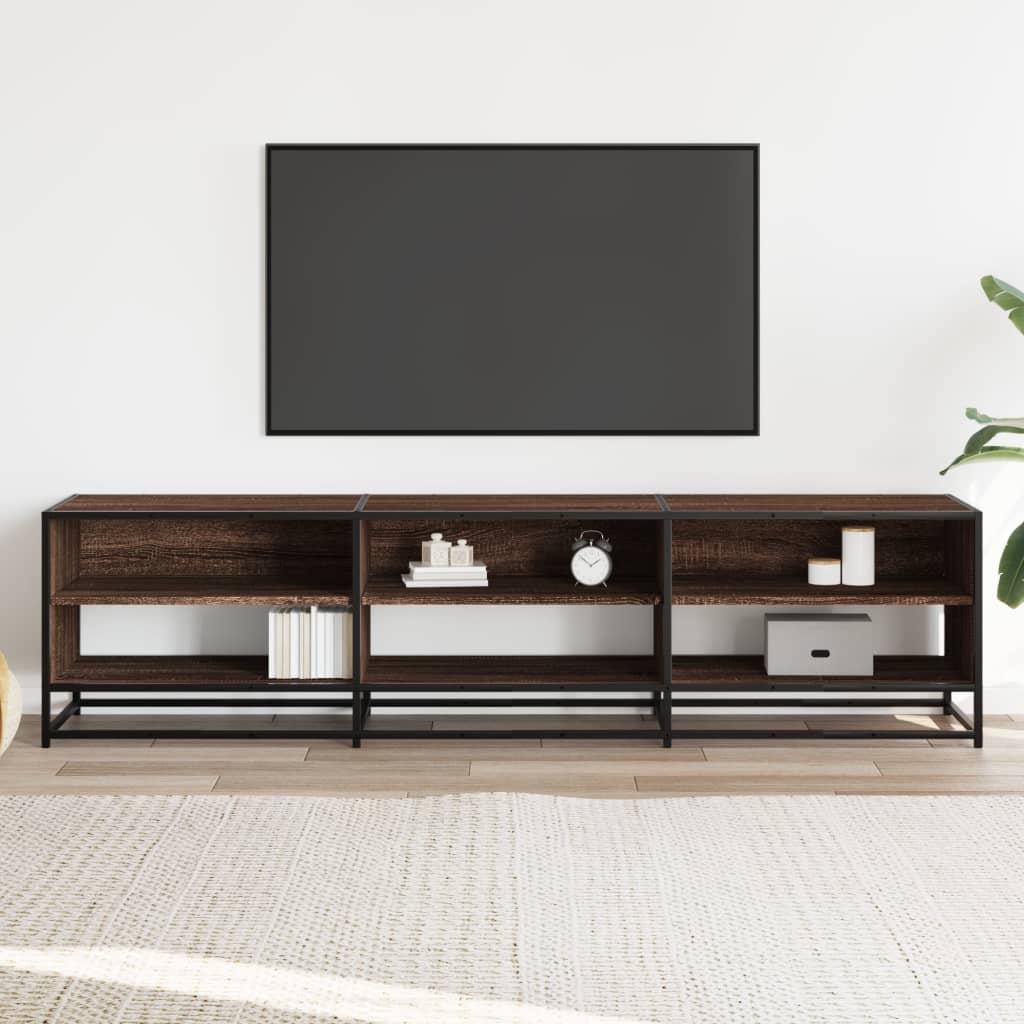 vidaXL Mueble de TV madera de ingeniería marrón roble 180x40x46 cm