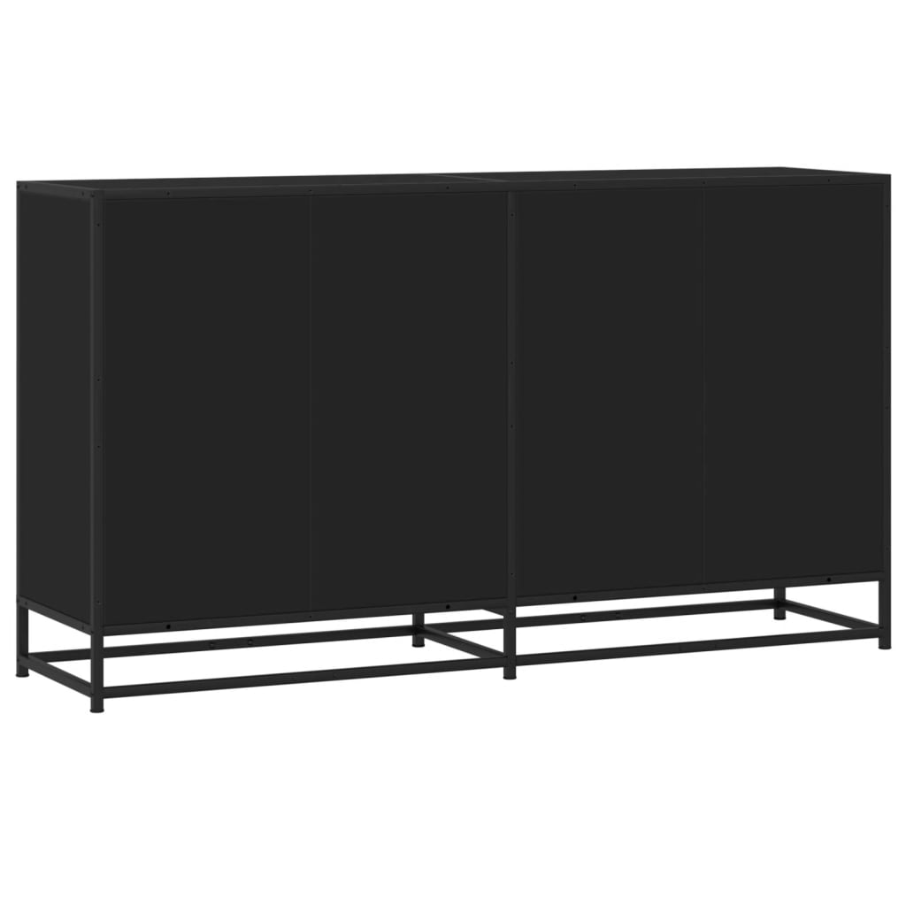 vidaXL Aparador de madera de ingeniería negro 134x35x76 cm