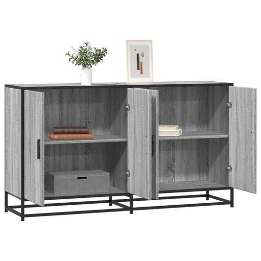 vidaXL Aparador madera de ingeniería gris Sonoma 134x35x76 cm