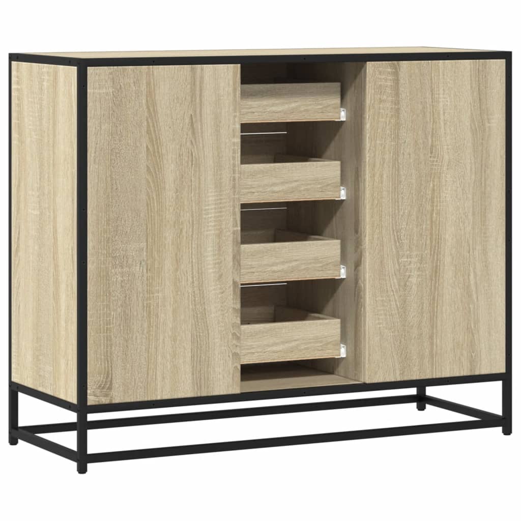 vidaXL Aparador de madera de ingeniería roble Sonoma 92x35x76 cm