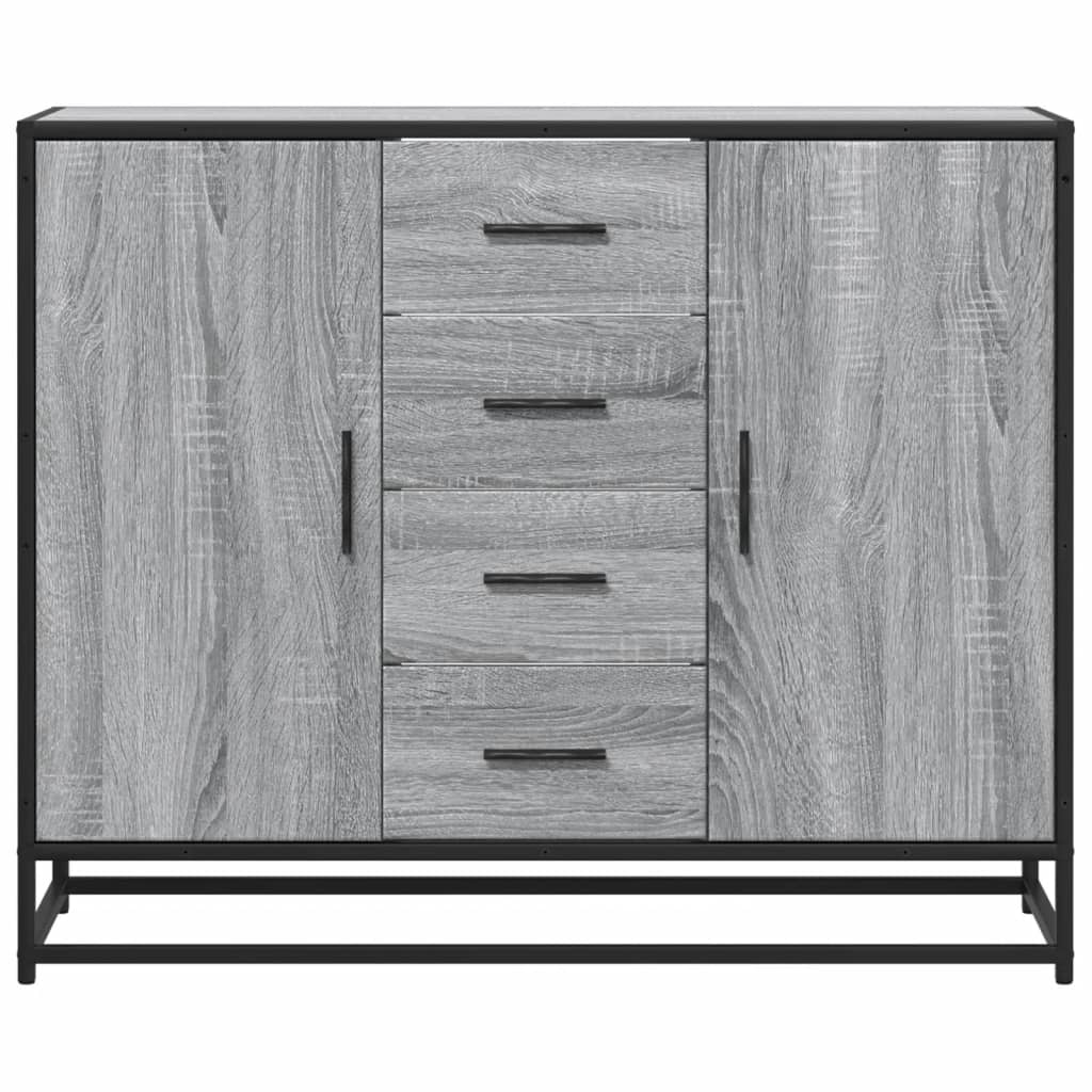 vidaXL Aparador de madera de ingeniería gris Sonoma 92x35x76 cm