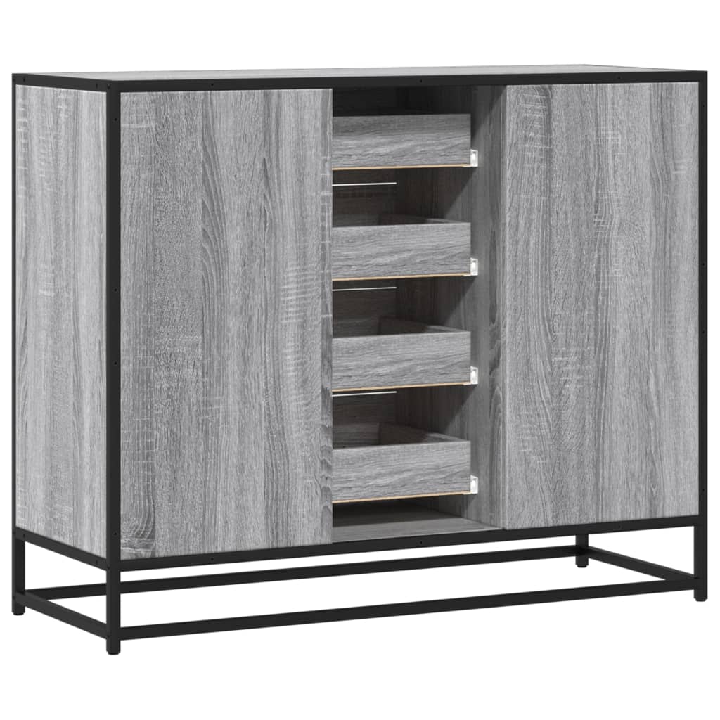 vidaXL Aparador de madera de ingeniería gris Sonoma 92x35x76 cm