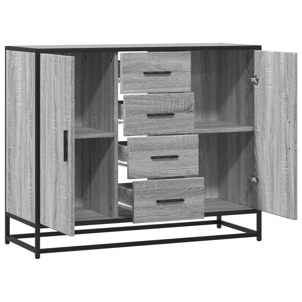 vidaXL Aparador de madera de ingeniería gris Sonoma 92x35x76 cm