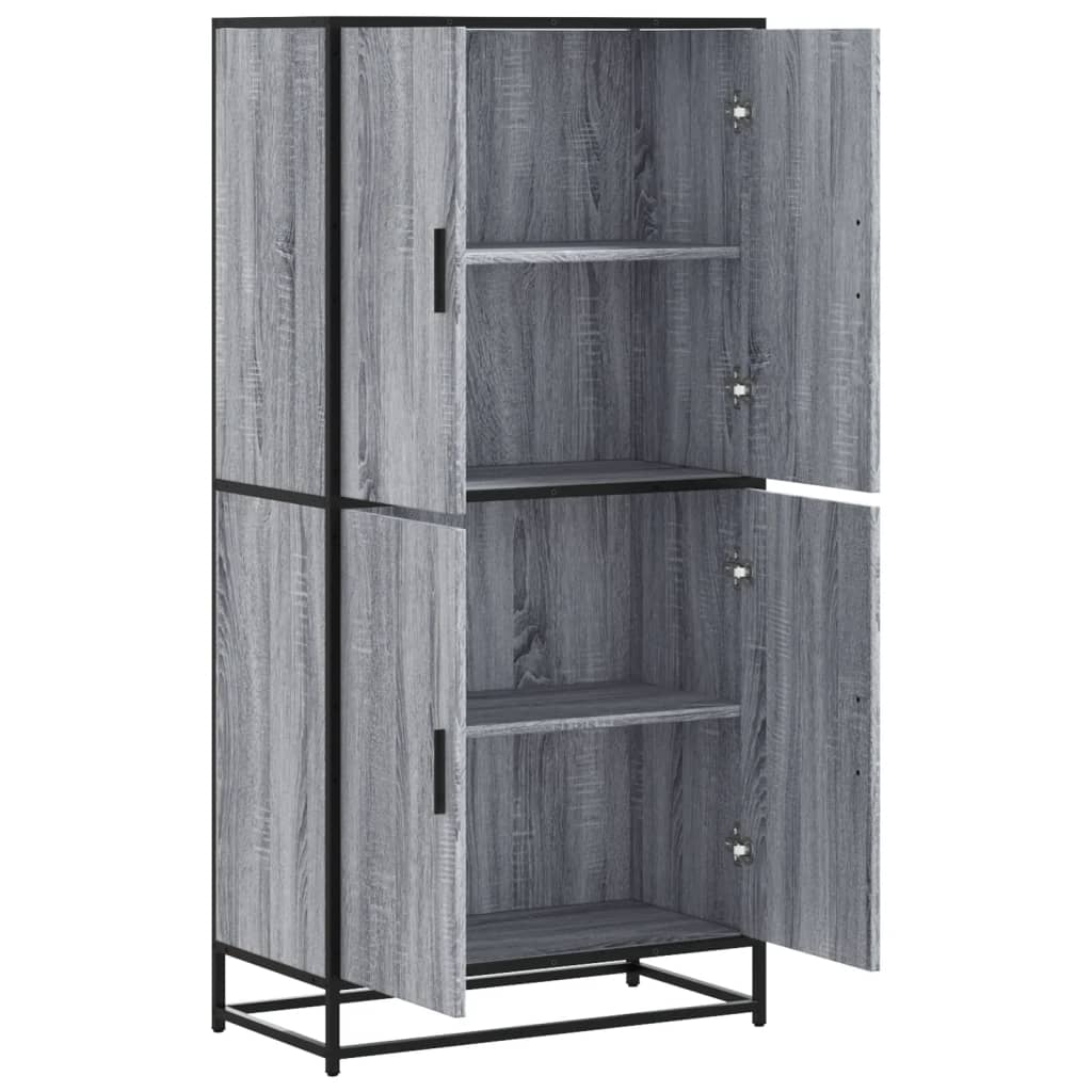 vidaXL Aparador alto madera de ingeniería gris Sonoma 68x35x139 cm