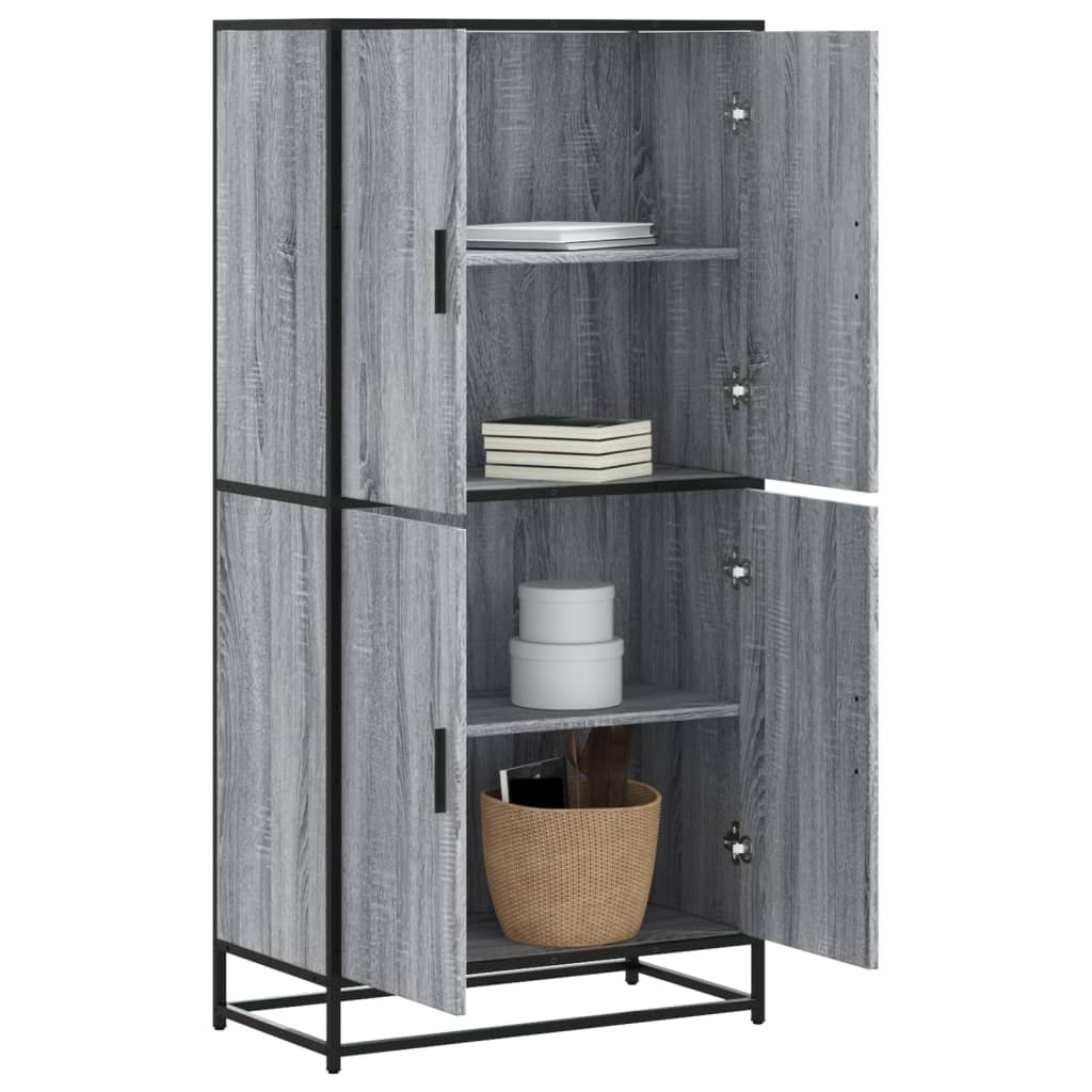 vidaXL Aparador alto madera de ingeniería gris Sonoma 68x35x139 cm