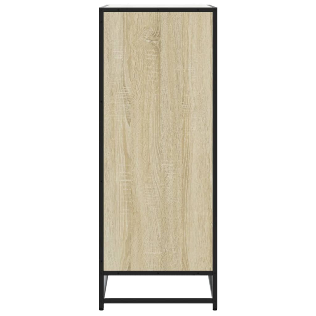 vidaXL Zapatero de madera y metal roble Sonoma 75x38x97,5 cm