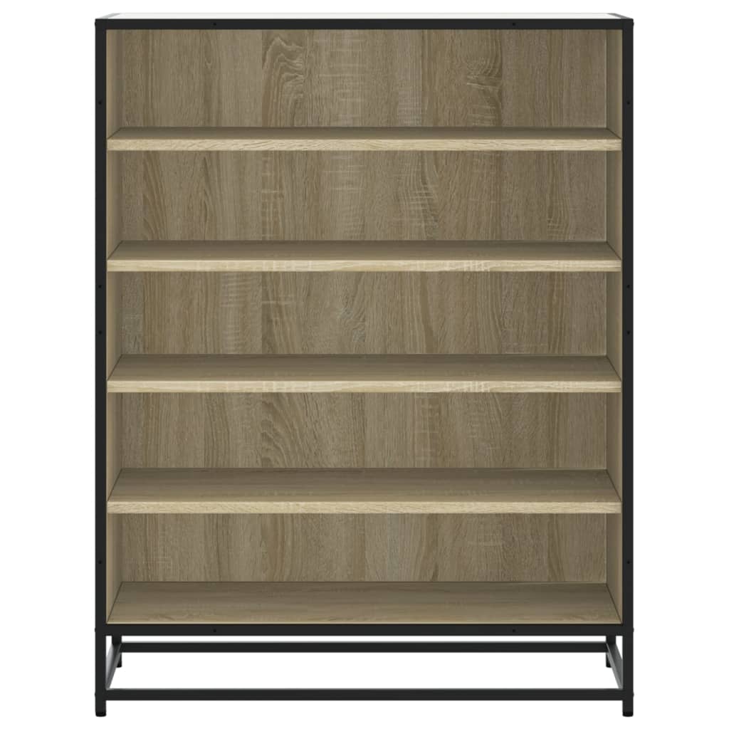 vidaXL Zapatero de madera y metal roble Sonoma 75x38x97,5 cm