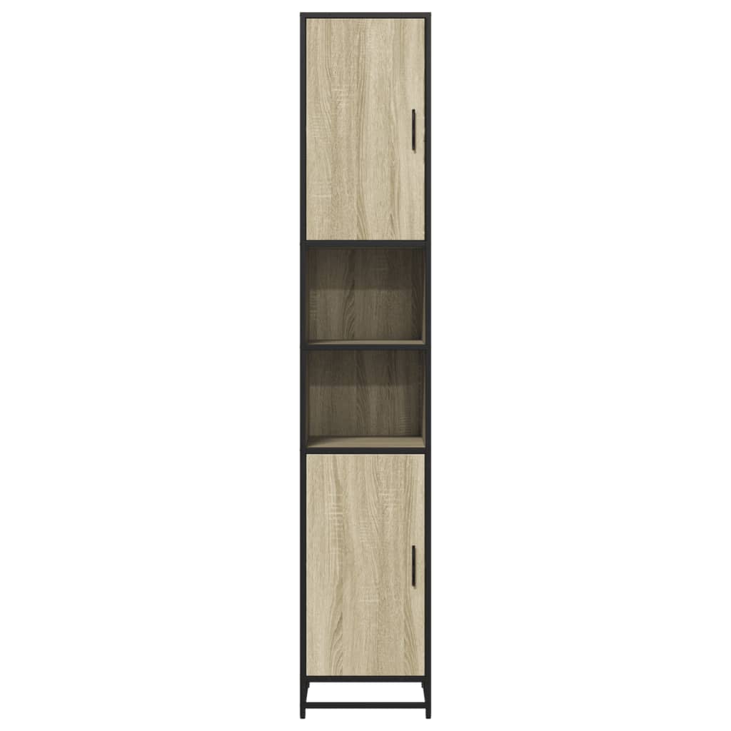 vidaXL Armario de baño madera y metal roble Sonoma 35x37,5x188,5 cm