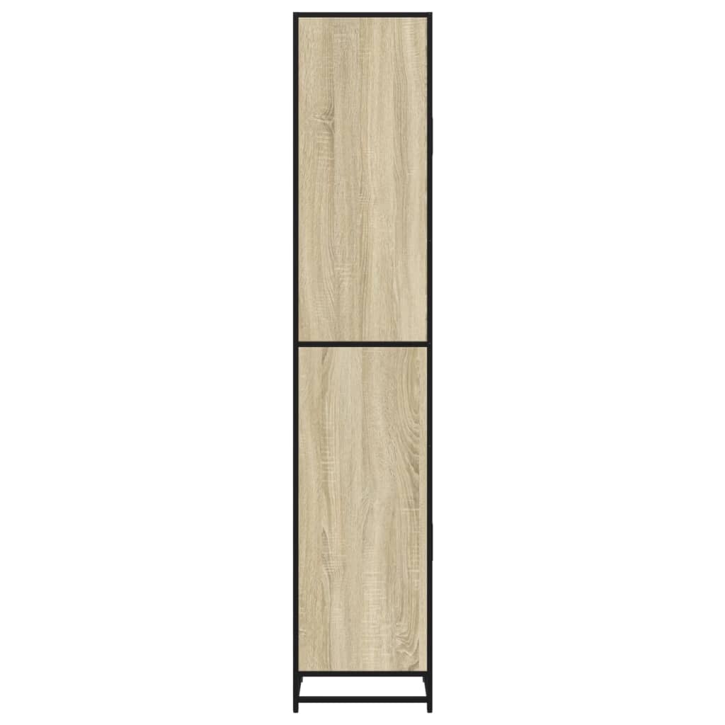 vidaXL Armario de baño madera y metal roble Sonoma 35x37,5x188,5 cm