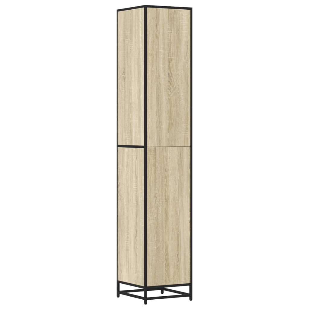 vidaXL Armario de baño madera y metal roble Sonoma 35x37,5x188,5 cm