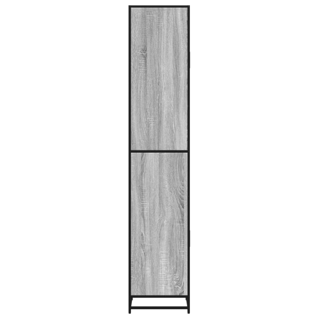 vidaXL Armario de baño madera y metal gris Sonoma 35x37,5x188,5 cm