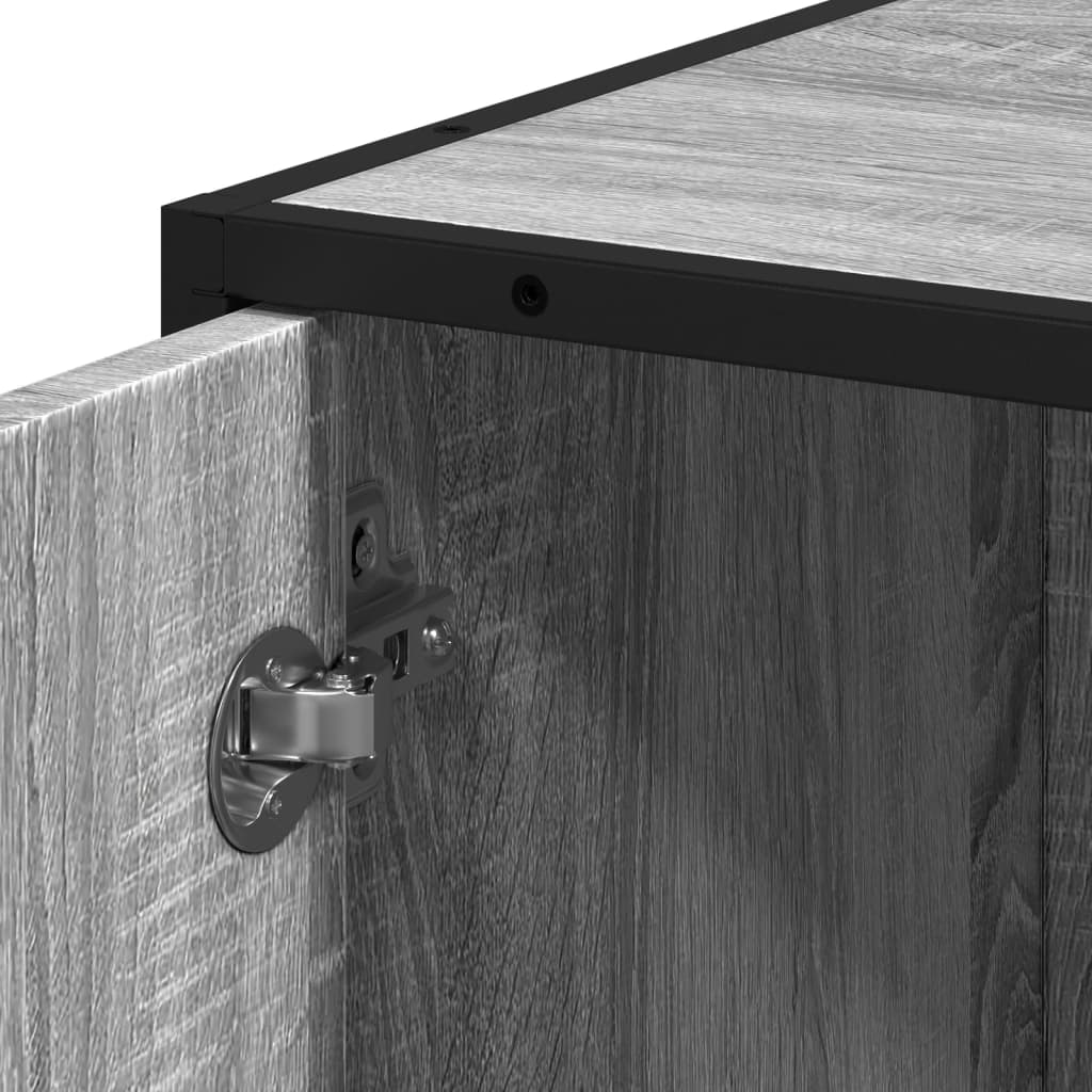 vidaXL Armario de baño madera y metal gris Sonoma 35x37,5x188,5 cm