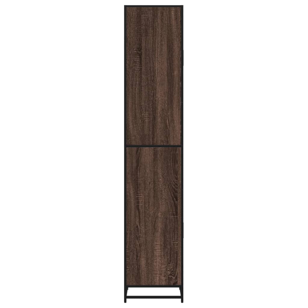 vidaXL Armario de baño madera y metal marrón roble 35x37,5x188,5 cm