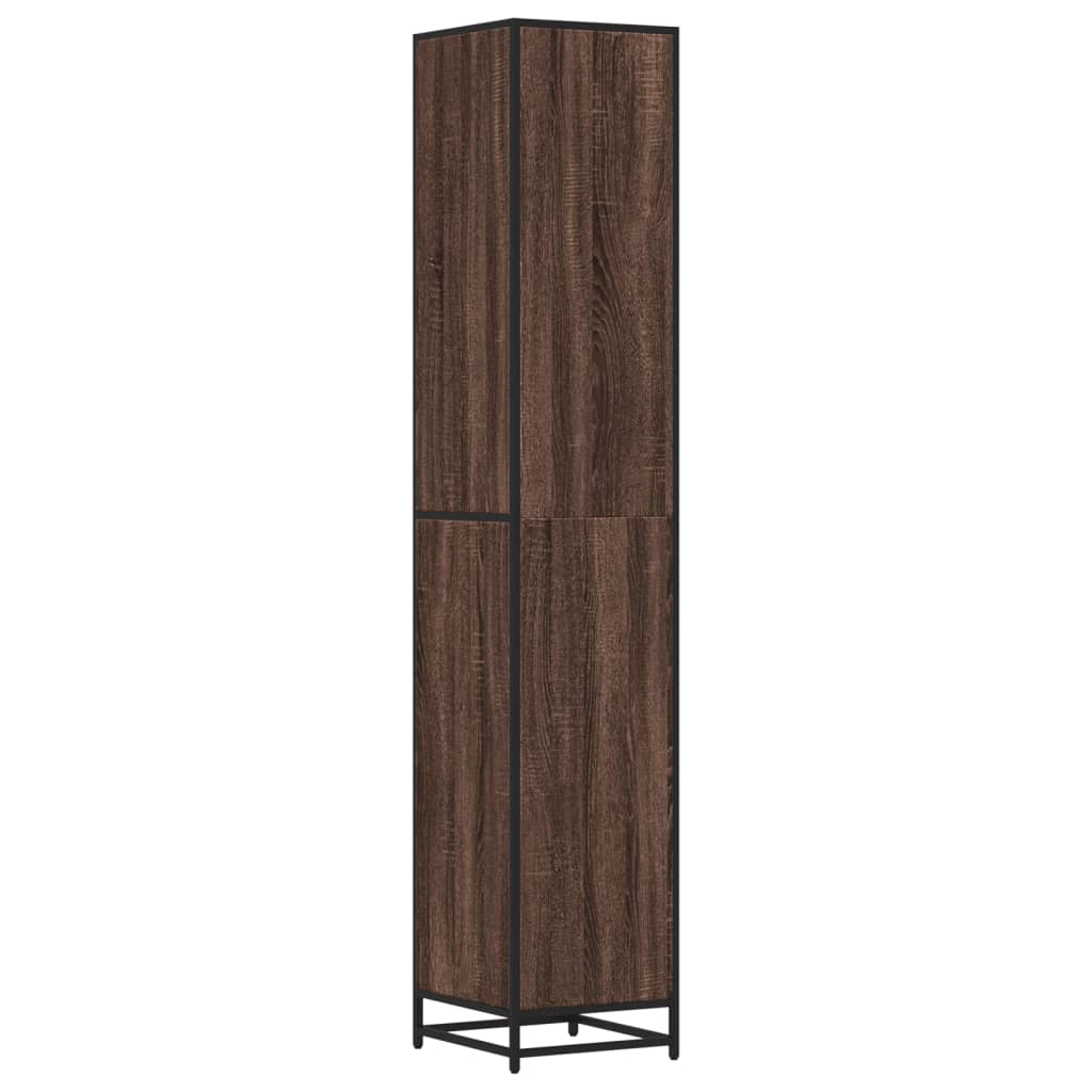 vidaXL Armario de baño madera y metal marrón roble 35x37,5x188,5 cm