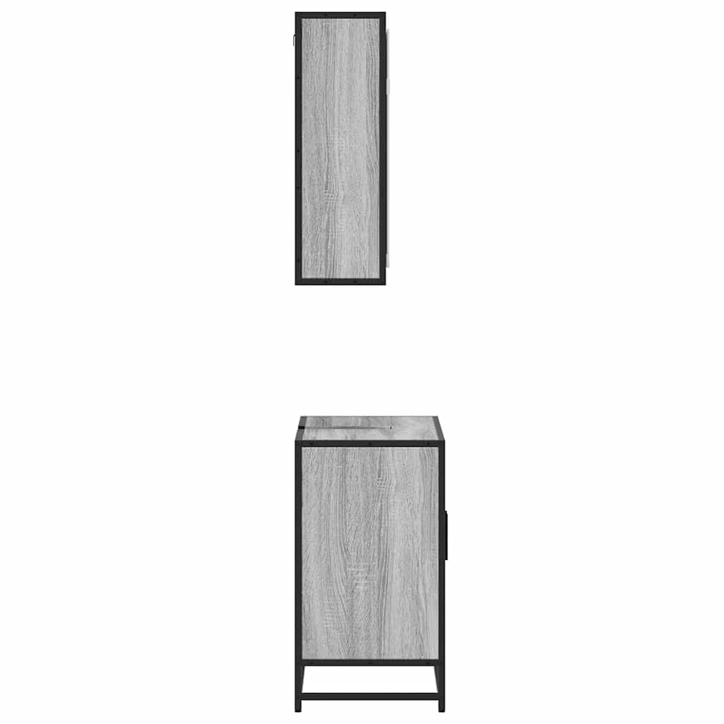 vidaXL Set de muebles de baño 2 pzas madera contrachapada gris sonoma