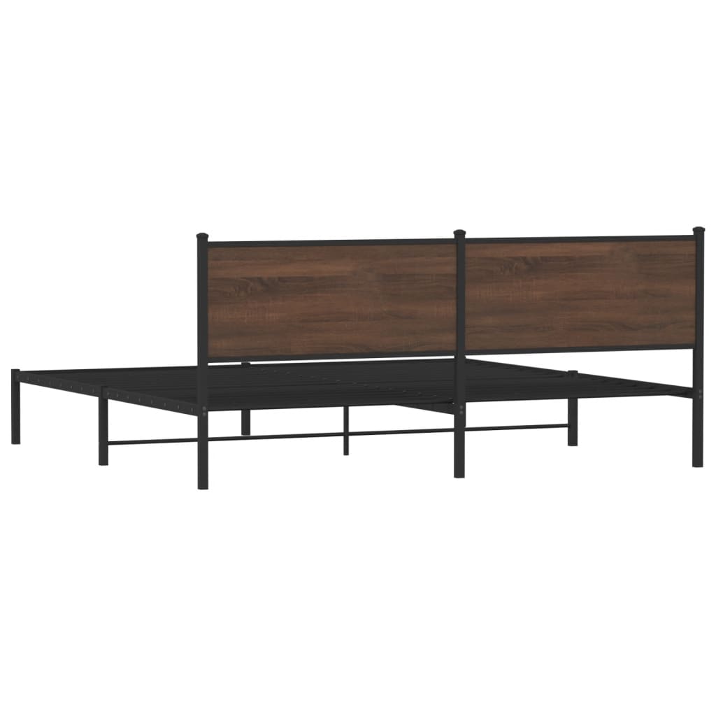 vidaXL Estructura de cama sin colchón metal roble marrón 200x200 cm