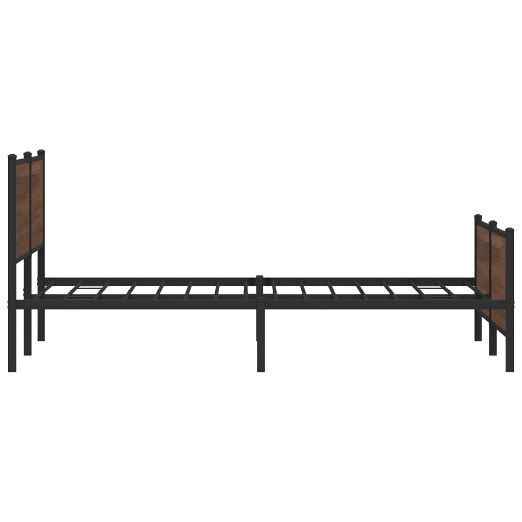 vidaXL Estructura de cama sin colchón metal roble marrón 180x200 cm