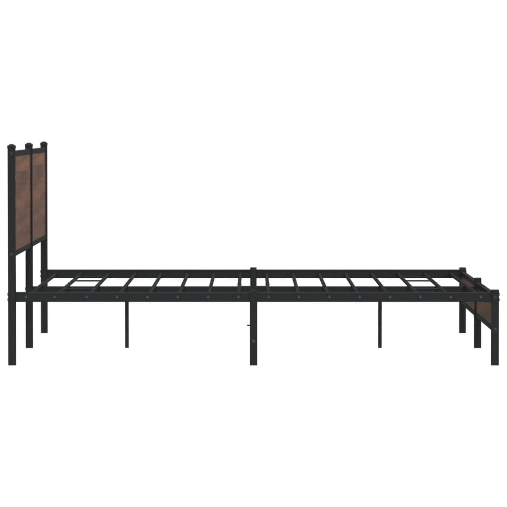 vidaXL Estructura de cama sin colchón metal roble marrón 180x200 cm