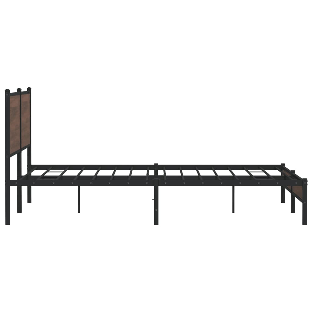 vidaXL Estructura de cama sin colchón metal roble marrón 193x203 cm