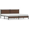 vidaXL Estructura de cama sin colchón metal roble marrón 193x203 cm