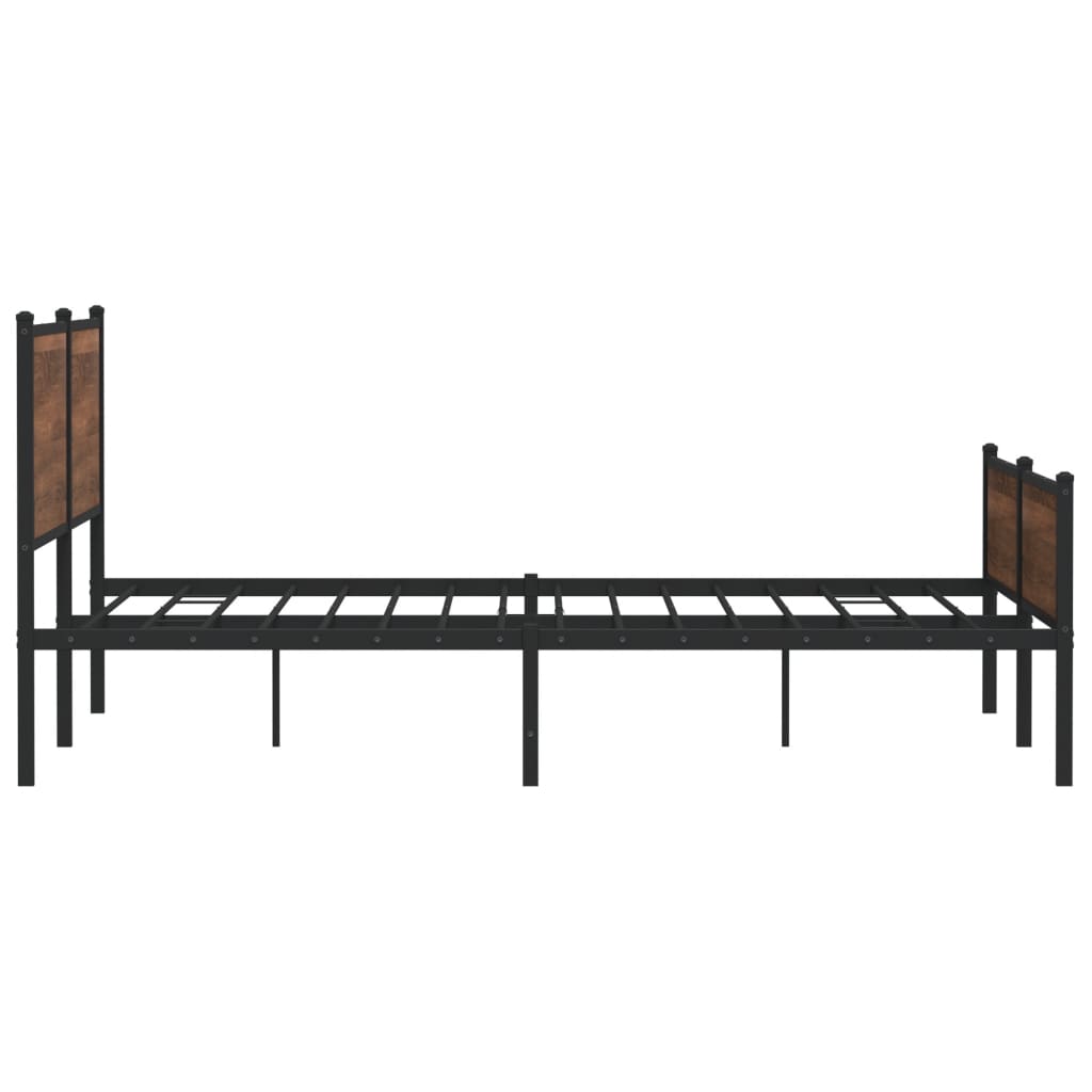 vidaXL Estructura de cama sin colchón metal roble marrón 200x200 cm