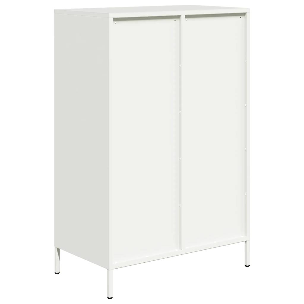 vidaXL Aparador acero blanco 68x39x101,5 cm