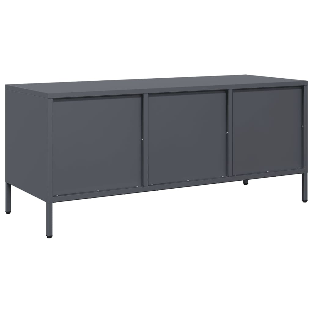 vidaXL Mueble de TV acero laminado en frío antracita 101,5x39x43,5 cm